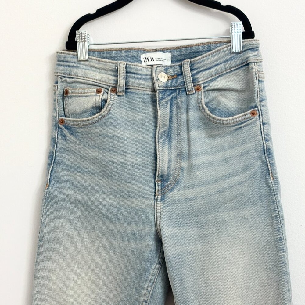 NWOT Zara High Rise Light Washed Denim Sz 4 Skinny Jeans - Picture 2 of 11